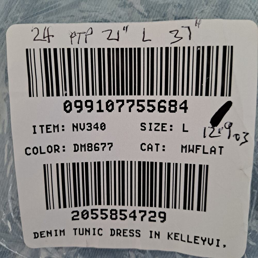 NWT Madewell Denim Tunic Dress Mini Shift Kelleyville Wash Blue Women's Size L - Picture 14 of 14